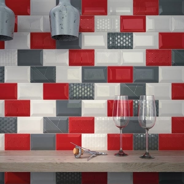 Πλακάκι Metro Bizoute Red 10x20 cm